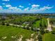 Stunning aerial view of a green landscape with a blue sky and a distant view of the waterfront property and neighborhood at 1230 Bayshore Dr, Terra Ceia, FL 34250
