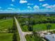 Picturesque aerial view featuring lush greenery, palm trees, and a glimpse of the coastal community at 1230 Bayshore Dr, Terra Ceia, FL 34250