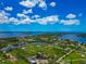 Breathtaking aerial shot of coastal community with lush greenery and tranquil waterways at 1230 Bayshore Dr, Terra Ceia, FL 34250
