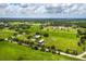 Aerial view of acreage with a farm house, barn and pond at 3100 Lena Ln, Sarasota, FL 34240