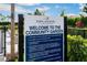 Sign about the rules of community garden at 4735 Cassio Ct, Bradenton, FL 34211