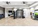 A bright fitness center boasts state-of-the-art equipment and ample space for exercise at 4735 Cassio Ct, Bradenton, FL 34211