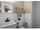 Updated bathroom features a modern sink and shower at 616 59Th Nw St, Bradenton, FL 34209