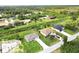 Community aerial view features homes with a canal that runs through a lush green landscape at 8429 Malcolm Ave, North Port, FL 34287