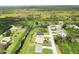 Community aerial view features homes with a canal that runs through a green landscape at 8429 Malcolm Ave, North Port, FL 34287
