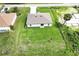 Aerial view showcases a well-maintained lawn and modern design of the single-Gathering home at 8429 Malcolm Ave, North Port, FL 34287