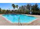 Community pool with clear blue water, surrounded by chairs and palm trees for residents at 8907 White Sage Loop, Lakewood Ranch, FL 34202