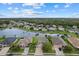 Picturesque aerial view of a community with a lake, green spaces, and neatly arranged homes at 9927 58Th E St, Parrish, FL 34219