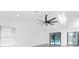 Living room offers vaulted ceilings, ceiling fan, skylight, and access to pool at 234 Antofagasta St, Punta Gorda, FL 33983
