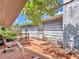 Backyard deck on an older home featuring wood construction and greenery at 2818 Olympic St, Sarasota, FL 34231