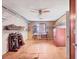 This bedroom features wood paneling and shelving at 2818 Olympic St, Sarasota, FL 34231