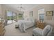 Serene main bedroom with access to the lanai, neutral tones, and plenty of natural light at 2937 Seasons Blvd, Sarasota, FL 34240