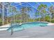 Stunning pool and spa in screened enclosure with a view of the pristine golf course at 340 Bermuda Ct # 5, Venice, FL 34293