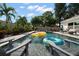 Relaxing pool with lounge chairs, lush landscaping, and inviting floats for summer enjoyment at 6180 42Nd N Ave, St Petersburg, FL 33709