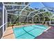 Enclosed pool with covered seating area and lush backyard at 815 Greenview Dr, Apollo Beach, FL 33572