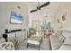 Open floor plan with living area, dining area, and kitchen featuring light decor at 840 Audubon Dr, Bradenton, FL 34209