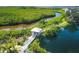 Aerial view of the community gazebo with water views and beautiful landscaping at 840 Audubon Dr, Bradenton, FL 34209