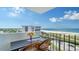 Balcony with seating and views of the beach and ocean at 1 Benjamin Franklin Dr # 93, Sarasota, FL 34236