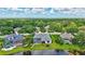 Aerial view of a beautiful home with a screened-in pool, backing onto a serene lake at 11250 Rivers Bluff Cir, Lakewood Ranch, FL 34202