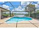 A screened-in pool with a serene lake view, perfect for relaxation and outdoor enjoyment at 11250 Rivers Bluff Cir, Lakewood Ranch, FL 34202