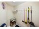 Extra storage space with shelving, cleaning supplies, and a small stool at 150 L Pavia Blvd # 13, Venice, FL 34292