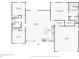 Detailed floor plan showcasing the layout of the home, including bedrooms, kitchen, living room, and garage at 2523 Hagerick Ln, North Port, FL 34288