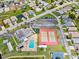 Aerial view of community center featuring tennis courts, a pool, and parking at 4214 38Th W St, Bradenton, FL 34205