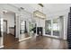Open concept dining room with sliding glass doors and hardwood flooring at 4214 38Th W St, Bradenton, FL 34205