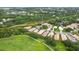 Aerial view showcases a well-maintained neighborhood surrounded by trees and green spaces at 6155 Aviary Ct, Bradenton, FL 34203