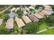 Aerial view of a residential neighborhood with well-maintained homes, lush landscaping, and serene surroundings at 6155 Aviary Ct, Bradenton, FL 34203
