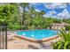 Sparkling community pool with clear blue water and lush tropical landscaping, creating a serene and inviting atmosphere at 924 La Costa Cir # 4, Sarasota, FL 34237