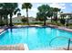Community pool with lounge chairs and palm trees at 10019 Geese Trail Cir, Sun City Center, FL 33573