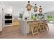 Modern kitchen featuring a large island, stainless steel appliances, and stylish pendant lighting at 1031 Contento St, Sarasota, FL 34242