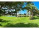 Expansive backyard with lush green grass and mature trees, offering a private and serene outdoor space at 11221 Sandhill Preserve Dr, Sarasota, FL 34238