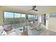 Lanai with cozy seating, and serene views of the water beyond at 1319 Perico Point Cir, Bradenton, FL 34209