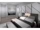 Modern bedroom featuring contemporary decor and a stylish accent wall at 2221 Wood St, Sarasota, FL 34237