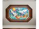 Close-up of a decorative ceiling with intricate artwork and a wooden frame at 2518 Dick Wilson Dr, Sarasota, FL 34240