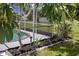 Screened-in pool with landscaped tropical foliage around the perimeter at 3167 Pinetree St, Port Charlotte, FL 33952
