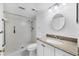 Bright bathroom features a tiled shower and vanity at 3640 Ironwood Cir # 302N, Bradenton, FL 34209