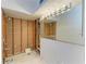 Renovation-ready bathroom featuring exposed framing and modern light fixture, perfect for customization at 500 Park S Blvd # 97, Venice, FL 34285