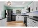 Modern kitchen featuring stainless steel appliances, white cabinets, and tile backsplash at 6061 Fairway Ln # 1411, Bradenton, FL 34210