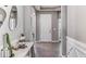 Inviting entryway with tiled floors, a console table, and modern decor at 10721 Tippecanoe Pl, Parrish, FL 34219
