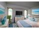Spacious main bedroom with a bright beach-themed decor and modern appliances at 12107 45Th W Ave, Cortez, FL 34215