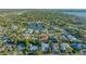 Aerial view of a neighborhood with luxurious homes on large manicured lots and a serene lake at 1530 Pine Bay Dr, Sarasota, FL 34231
