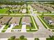 Aerial shot of home in quiet neighborhood with a soccer field and green spaces nearby at 3602 Quiet Dr, Sarasota, FL 34240