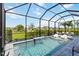 Inviting screened-in pool with a water feature, complemented by elegant patio furniture for relaxation at 3602 Quiet Dr, Sarasota, FL 34240