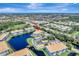 Picturesque aerial view showcasing the building's location with a pond and easy access to nearby shopping at 1000 San Lino Cir # 1034, Venice, FL 34292