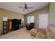 Bright living room with vaulted ceilings, wood floors, and a cozy seating area near a fireplace at 3539 59Th W Ave # 3539, Bradenton, FL 34210