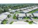 An aerial view showcasing the community's well-maintained landscaping and white rooftops at 4107 Brittany Ln # 18, Sarasota, FL 34233