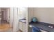 Convenient half bathroom with built-in vanity and desk area at 4410 67Th Avenue E Cir, Sarasota, FL 34243